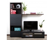 Ensemble mural TV design chocolat et noir ADIS by SYMBIOSIS