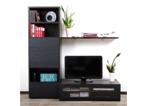 Ensemble mural TV design chocolat et noir ADIS by SYMBIOSIS