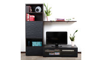 Ensemble mural TV design chocolat et noir ADIS by SYMBIOSIS