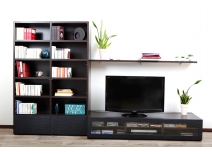 Ensemble mural TV design chocolat et noir TELIS by SYMBIOSIS