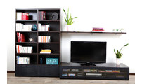 Ensemble mural TV design chocolat et noir TELIS by SYMBIOSIS