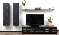 Ensemble mural TV design chocolat et noir XALIS by SYMBIOSIS