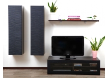 Ensemble mural TV design chocolat et noir YRIS by SYMBIOSIS