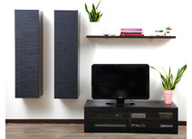 Ensemble mural TV design chocolat et noir YRIS by SYMBIOSIS