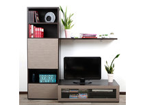 Ensemble mural TV design chocolat et taupe ADIS by SYMBIOSIS