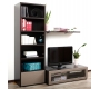 Ensemble mural TV design chocolat et taupe ISIS by SYMBIOSIS