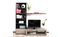 Ensemble mural TV design chocolat et taupe ISIS by SYMBIOSIS