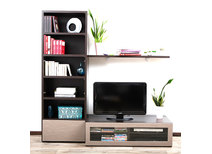 Ensemble mural TV design chocolat et taupe ISIS by SYMBIOSIS