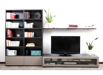 Ensemble mural TV design chocolat et taupe TELIS by SYMBIOSIS