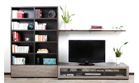 Ensemble mural TV design chocolat et taupe TELIS by SYMBIOSIS