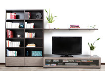 Ensemble mural TV design chocolat et taupe TELIS by SYMBIOSIS