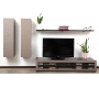 Ensemble mural TV design chocolat et taupe XALIS by SYMBIOSIS