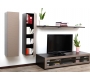 Ensemble mural TV design chocolat et taupe XALIS by SYMBIOSIS