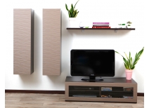 Ensemble mural TV design chocolat et taupe YRIS by SYMBIOSIS