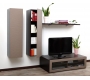 Ensemble mural TV design chocolat et taupe YRIS by SYMBIOSIS