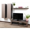 Ensemble mural TV design chocolat et taupe YRIS by SYMBIOSIS