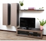 Ensemble mural TV design chocolat et taupe YRIS by SYMBIOSIS