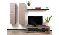 Ensemble mural TV design chocolat et taupe YRIS by SYMBIOSIS