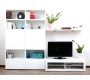 Ensemble mural TV design laqu&eacute; blanc KELIS by SYMBIOSIS