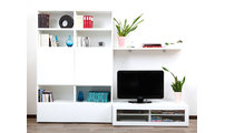 Ensemble mural TV design laqu&eacute; blanc KELIS by SYMBIOSIS