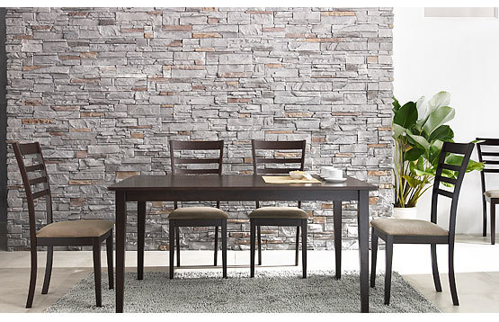 Ensemble repas table CRYSTAL et ses 6 chaises - chene massif coloris weng&eacute; image 1