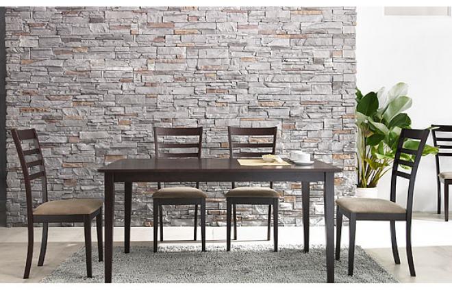 Ensemble repas table CRYSTAL et ses 6 chaises - chene massif coloris weng&eacute;