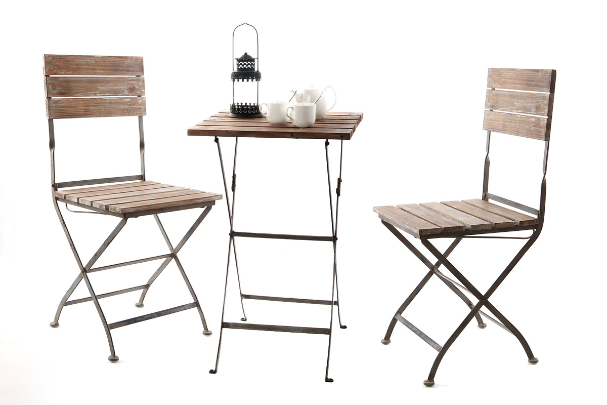 Ensemble table et chaises de jardin bistrot Willord