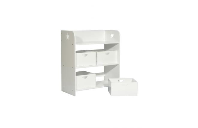 Etag&egrave;re  de rangement enfant 4 bacs ETOILE