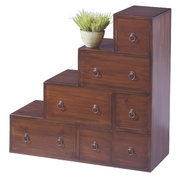 Etag&egrave;re escalier, meuble de rangement  acajou RADJAH