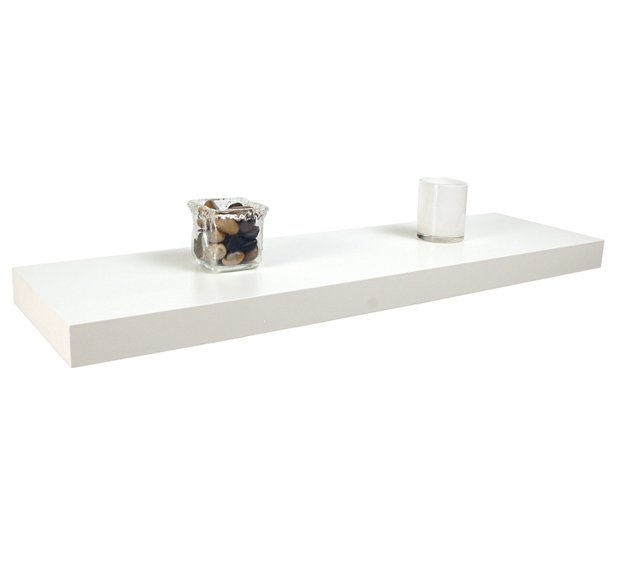 Etag&egrave;re murale blanche en bois 91,5 Chicago