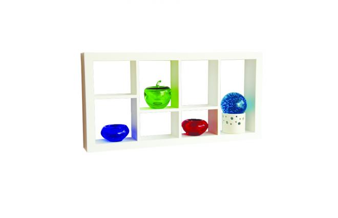 Etag&egrave;re murale blanche moderne en bois Taylor