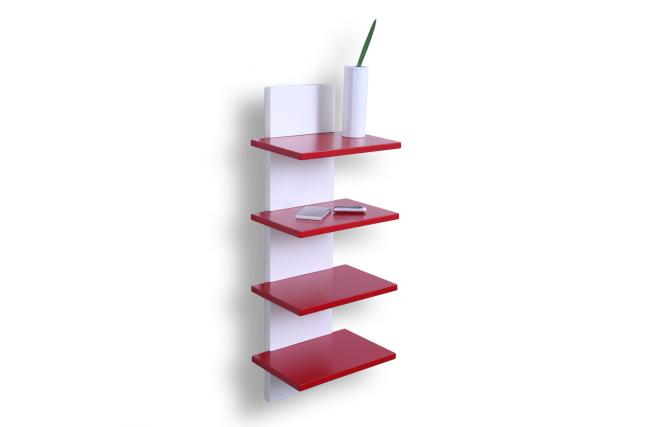 Etag&egrave;re murale design rouge GRAZZIA