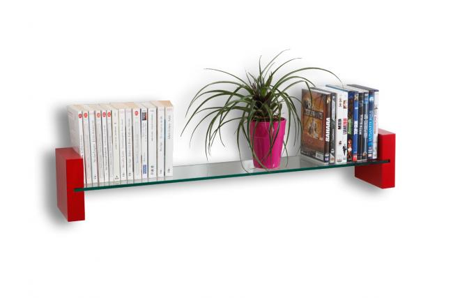 Etag&egrave;re murale design rouge LENA