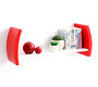 Etag&egrave;re murale design rouge TELLA
