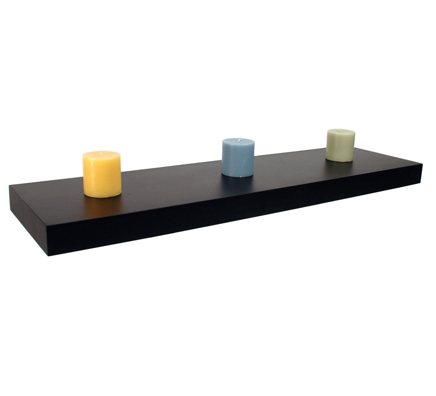 Etag&egrave;re murale noire en bois 91,5 cm Chicago