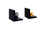 Etag&egrave;re murale noire en bois Cascade L (lot de 2)