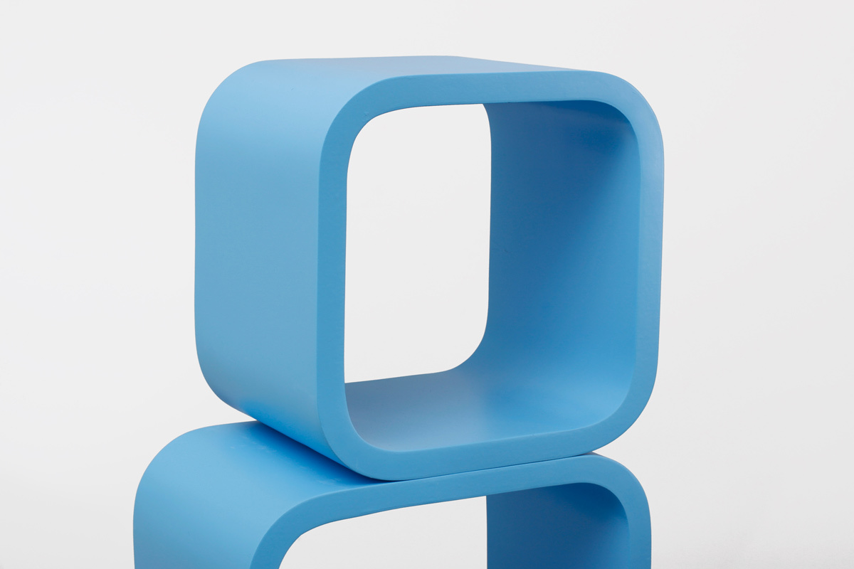 Etag&egrave;re Pop bleu carr&eacute;e (lot de 4)