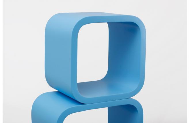 Etag&egrave;re Pop bleu carr&eacute;e (lot de 4)