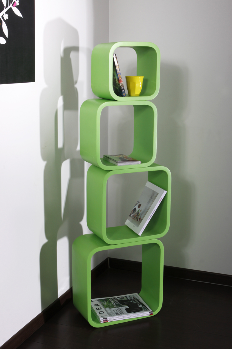 Etag&egrave;re Pop carr&eacute;e vert (lot de 4)