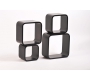 Etag&egrave;re Pop noire carr&eacute;e (lot de 4)
