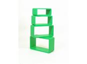 Etag&egrave;re Pop vert rectangle (lot de 4)