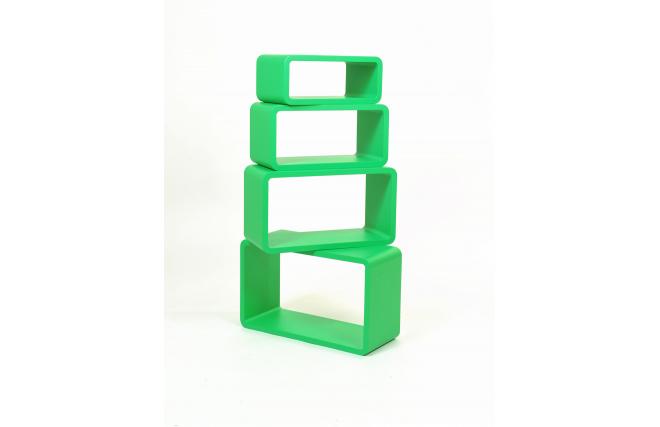 Etag&egrave;re Pop vert rectangle (lot de 4)