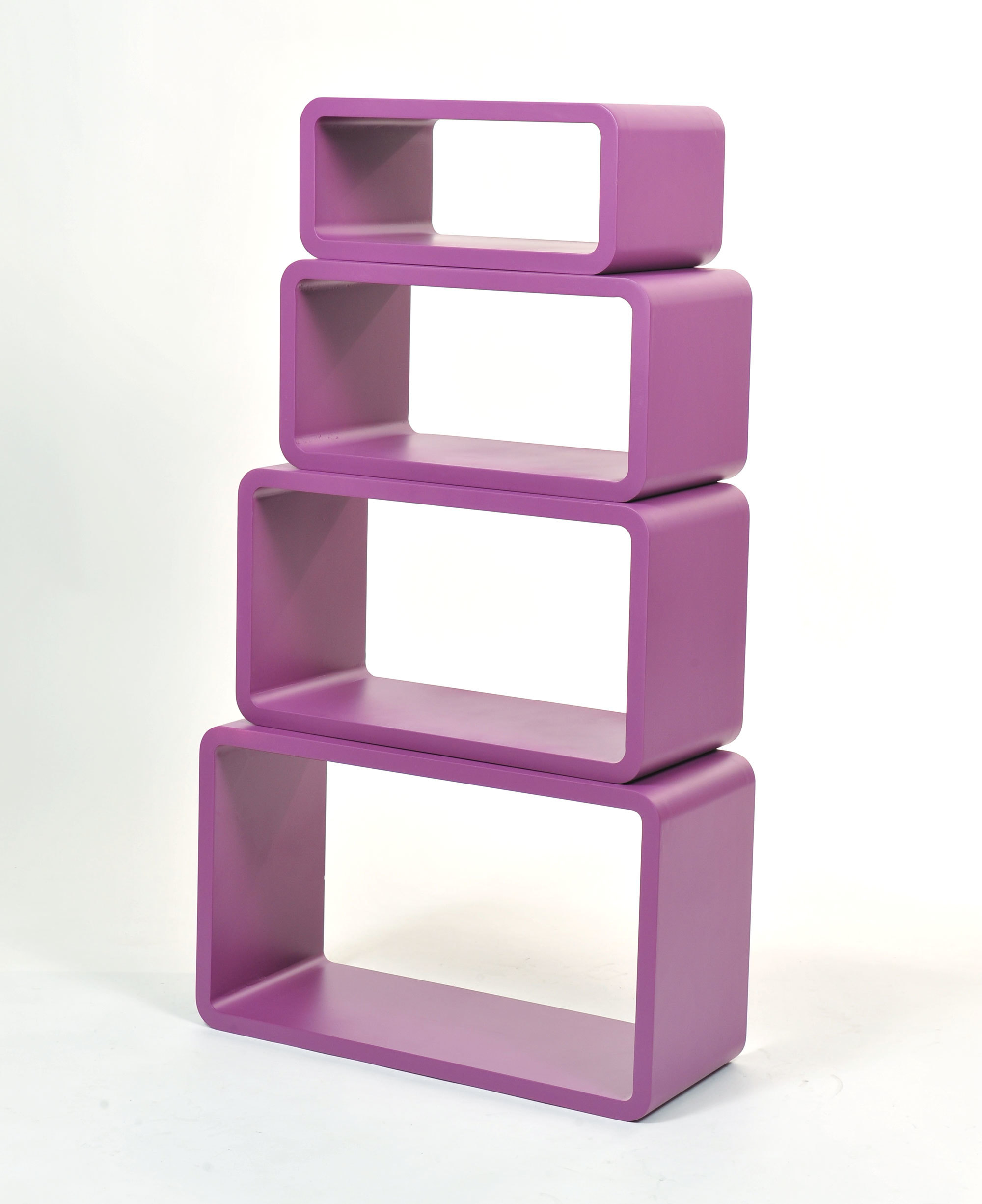 Etag&egrave;re Pop violet rectangle (lot de 4)