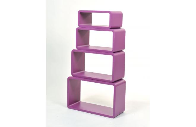 Etag&egrave;re Pop violet rectangle (lot de 4)