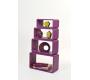 Etag&egrave;re Pop violet rectangle (lot de 4)