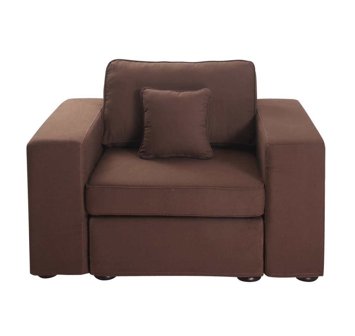 Fauteuil assise large en coton couleur chocolat UP TO YOU