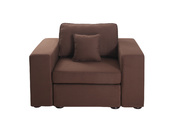 Fauteuil assise large en coton couleur chocolat UP TO YOU