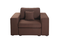 Fauteuil assise large en coton couleur chocolat UP TO YOU