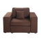 Fauteuil assise large en coton couleur chocolat UP TO YOU