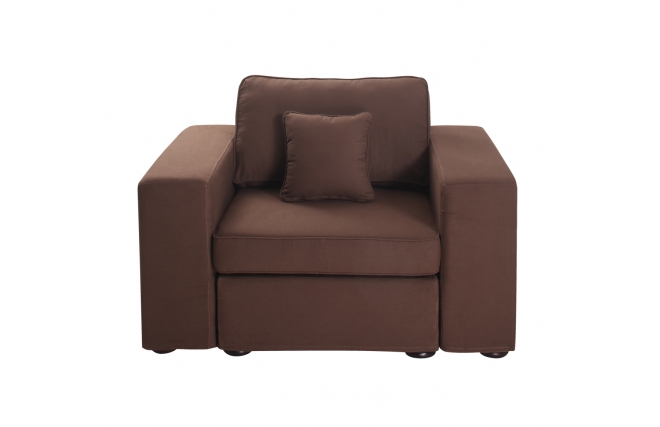 Fauteuil assise large en coton couleur chocolat UP TO YOU
